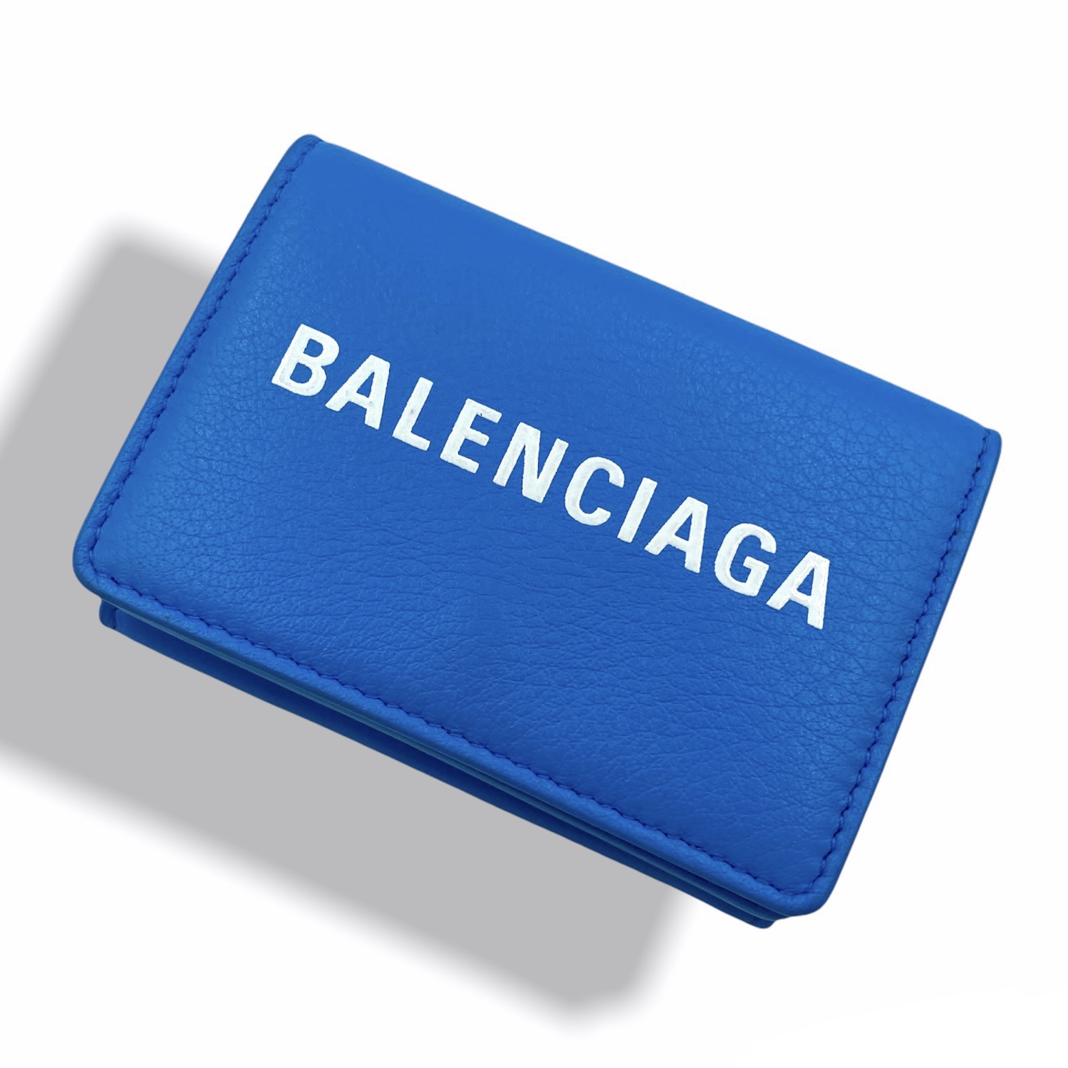 BALENCIAGA バレンシアガ ペーパーミニ コンパクトウォレット ブルー 594312